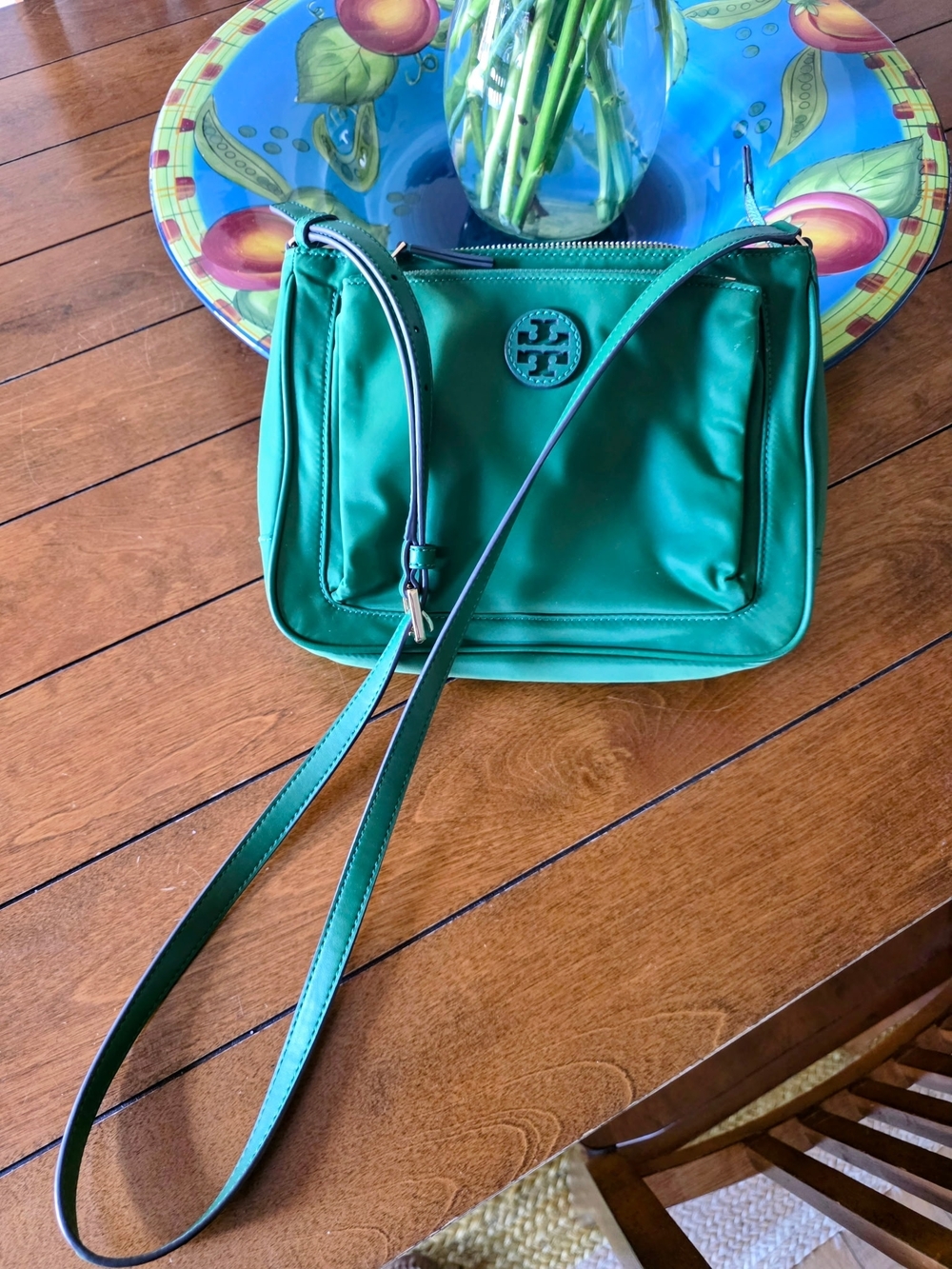 Tory Burch Women's Nylon Swingpack Crossbody Bag Arugula Green